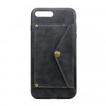Wholesale iPhone 8 Plus / 7 Plus Clip On Pocketbook Armor PU Leather Case (Black)